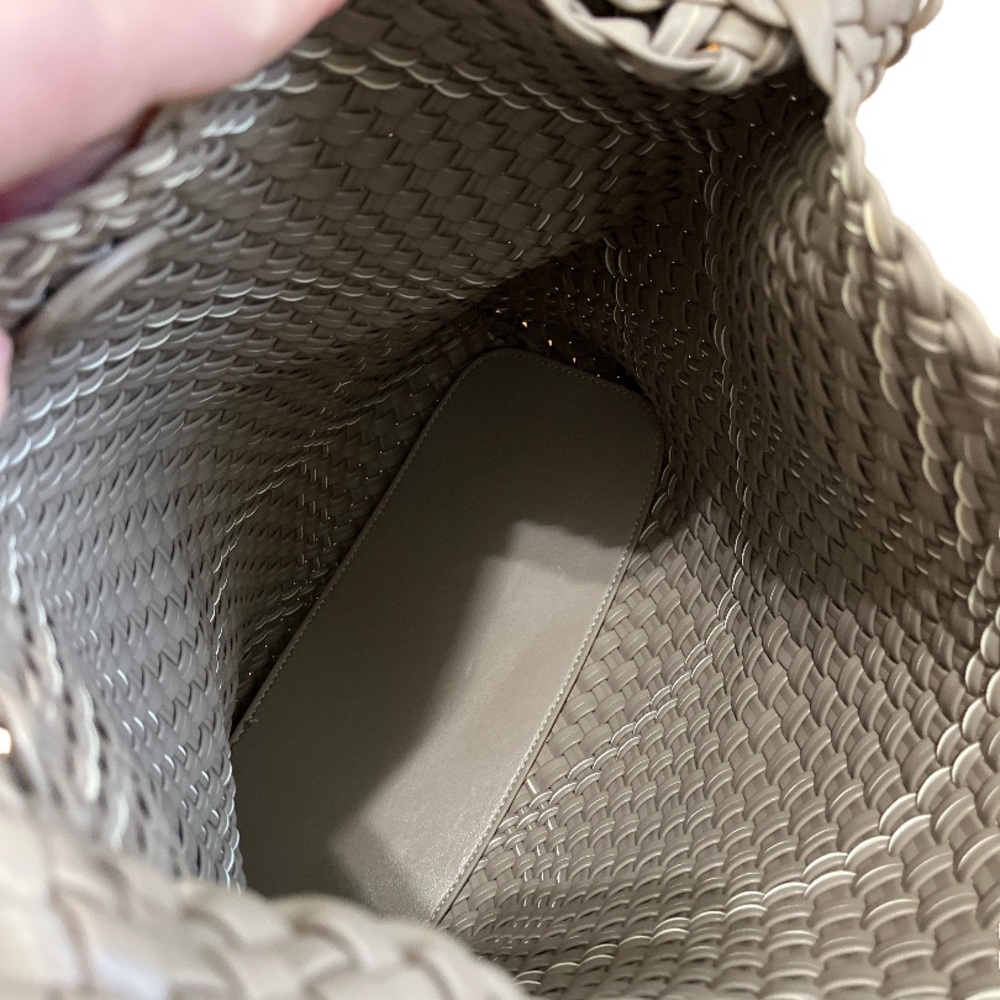 Melie Bianco Taupe Woven Vegan Leather Shoulder Bag Purse EUC - Picture 4 of 7